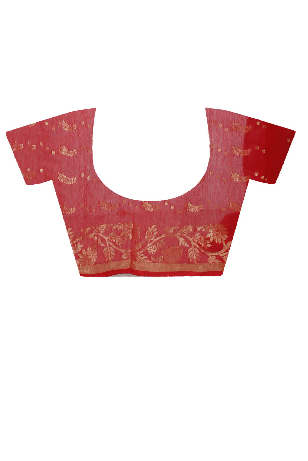 Red Blended Cotton Turik Hand Loom Saree (1248)